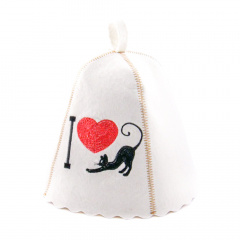 Банная шапка Luxyart I love cat Белый (LA-210) Нововолынск