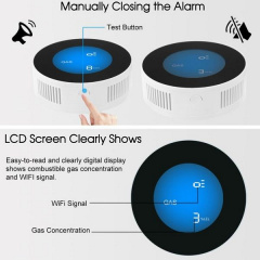 Умный WiFi датчик утечки газа Yobang Security GS-85 Белый (100315) Киев