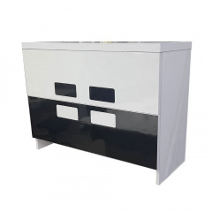 Тумба напольная Mikola-M TOKIO c HPL 3103 gloss 70 см Бело-черный Оріхів