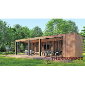 Беседка с панорамным остеклением 10,3х3,5м Modern Gazebo 016 Thermowood Production