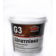 Шпатлевка финишная универсальная усиленная Elite Construction Гарант-3 1.5 кг Белый