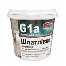 Стартовая шпатлевка усиленная Elite Construction Гарант-1 1.5 кг Белый