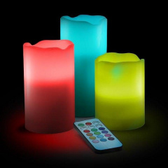 Ночник детский светодиодный Luma Candles Plus разноцветный на 3 свечи с пультом Броды