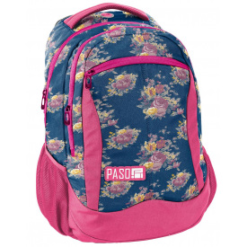 Женский городской рюкзак PASO 18-2808UX 22L Синий с розовым