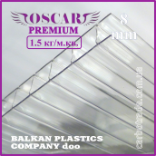 Стільниковий полікарбонат 2100Х6000Х8 mm OSCAR Premium прозорий Сербія