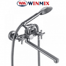 Смеситель для ванны длинный нос Winmix "DVE" EURO (Chr-006A), Польша (нержавеющая сталь)