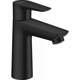 Смеситель для умывальника Hansgrohe Talis E 110 с донным клапаном pop-up, черный матовый (71710670)