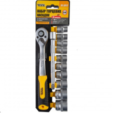 Набор насадок торцевых MASTERTOOL CrV 3/8" 10-24 мм удлинитель 150 мм 12 шт (78-3812)