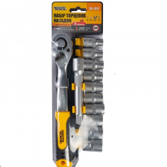 Набор насадок торцевых MASTERTOOL CRV 1/2" 8-19 мм удлинитель 125 мм 12 шт (78-1312) Умань