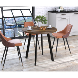 Стол обеденный Лерой Loft-Design круглый D-80 см орех-модена