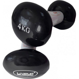 Гантели виниловые пары LiveUP Vinyl Dumbbell Egg Head черный 2х4кг LS2001-4