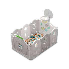 Манеж BabyPlayPen "Магической лес" встроенное баскетбольное кольцо 84*123*62 Серый