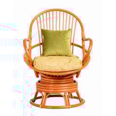Кресло-качалка Cruzo Флора из натурального ротанга терракотовое на пружинном блоке Новая Каховка