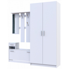 Прихожая Doros комплект вешалка со шкафом Алиса+Промо2 белая Київ