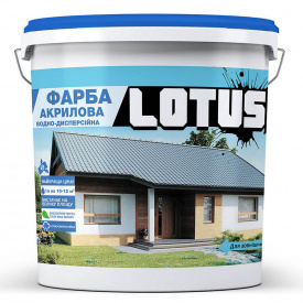 Краска атмосферостойкая акриловая водно-дисперсионная фасадная Lotus 3л Белый