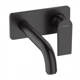 Смеситель для умывальника настенный Hansgrohe Vernis Shape 205 мм, черный матовый (71578670)