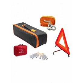 Набор автомобилиста в багажник для легкового авто универсальный Mine 36х11 см 5 предметов Черный (hub_9dm68m)