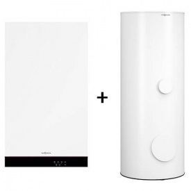 Пакетна пропозиція котел Viessmann Vitodens 050-W B0HA 25 кВт 1-конт. з бойлером 100л, датчиком та димоходом