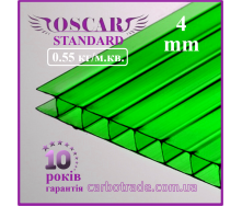 Сотовый поликарбонат 10 mm OSCAR Standard зеленый 2100Х6000