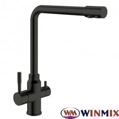 Смеситель для кухни Ухо под осмос черный WINMIX Sus Black 021 (Chr-021), Польша (нержавеющая сталь) Золотоноша