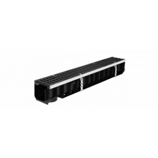 Пластиковый лоток 1000х249х118,5 DN200 с чугунной решеткой, кл. D400