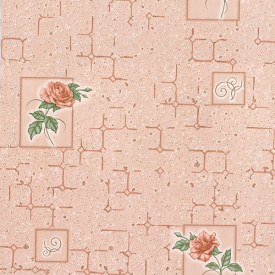 Обои на бумажной основе влагостойкие Шарм 34-01 Роза бежевые (0,53х10м.)