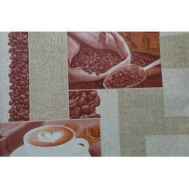 Обои на бумажной основе влагостойкие Шарм 105-03 Кофе декор оливковые (0,53х10м.)