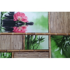 Обои на бумажной основе влагостойкие Шарм 108-01 Азия коричневые с коралловым цветком (0,53х10м.)