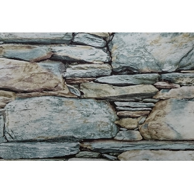 Обои на бумажной основе влагостойкие Шарм 113-03 Скала серо-зеленые (0,53х10м.)