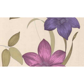 Обои на бумажной основе простые Шарм 112-05 Флора Декор цветы розовые (0,53х10м.)