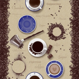 Обои на бумажной основе влагостойкие Шарм 163-04 Либерика декор синие (0,53х10м.)