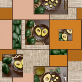 Обои на бумажной основе влагостойкие Шарм 166-05 Авокадо оранжевые (0,53х10м.)