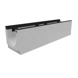 Водовідвідний лоток бетонний 1000х250х250 DN 150 з вертикальним водозливом з чавунною решіткою, кл.Е