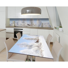 Наклейка 3Д виниловая на стол Zatarga «Зимняя седина» 600х1200 мм (Z183434st)