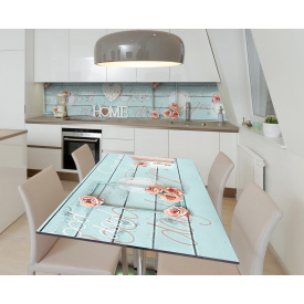 Наклейка 3Д виниловая на стол Zatarga «Бирюзовая романтика» 650х1200 мм (Z183388/1st)