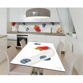 Наклейка 3Д виниловая на стол Zatarga «Ягоды в объятьях молока» 650х1200 мм (Z184475/1st)