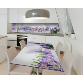 Наклейка виниловая на стол Zatarga "Крокусы в снегу" 650х1200 мм