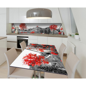 Наклейка вінілова на стіл Zatarga  "Червоне дерево" 650х1200 мм