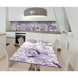 Наклейка вінілова на стіл Zatarga  "3Д Троянди" 600х1200 мм