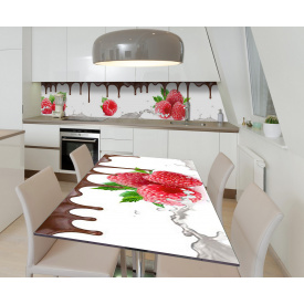 Наклейка вінілова на стіл Zatarga  "Малина Шоколад" 600х1200 мм