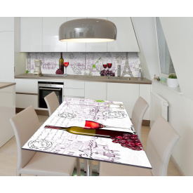 Наклейка виниловая на стол Zatarga "Вино в Париже" 650х1200 мм