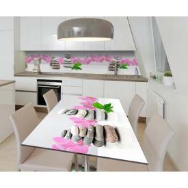 Наклейка вінілова на стіл Zatarga  "Сіре каміння 3Д" 650х1200 мм