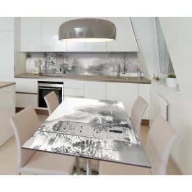 Наклейка вінілова на стіл Zatarga  "Гірське Озеро" 650х1200 мм