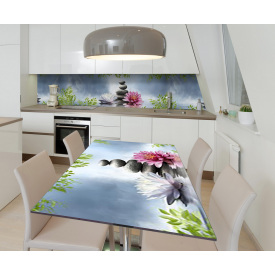 Наклейка виниловая на стол Zatarga "Лотосы и Камни" 600х1200 мм Z181708st