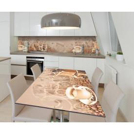 Наклейка виниловая на стол Zatarga "Кофейный Орнамент" 600х1200 мм