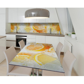 Наклейка вінілова на стіл Zatarga  "Апельсини у льоду" 600х1200 мм