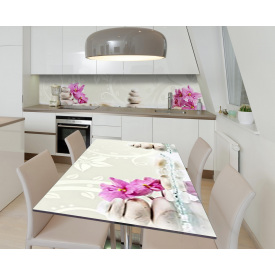 Наклейка 3Д виниловая на стол Zatarga «Розовые думы» 650х1200 мм для домов, квартир, столов, кофейн, кафе