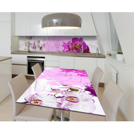 Наклейка 3Д виниловая на стол Zatarga «Наброски фаленопсиса» 600х1200 мм (Z184595st)