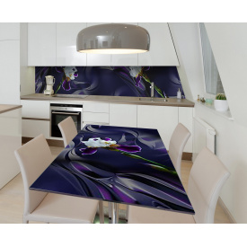 Наклейка 3Д виниловая на стол Zatarga «Настойчивый ирис» 600х1200 мм для домов, квартир, столов, кофейн, кафе