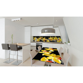 Наклейка виниловая на стол Zatarga «Желтые Орхидеи на черных камнях» 650х1200 мм Z180557/1st